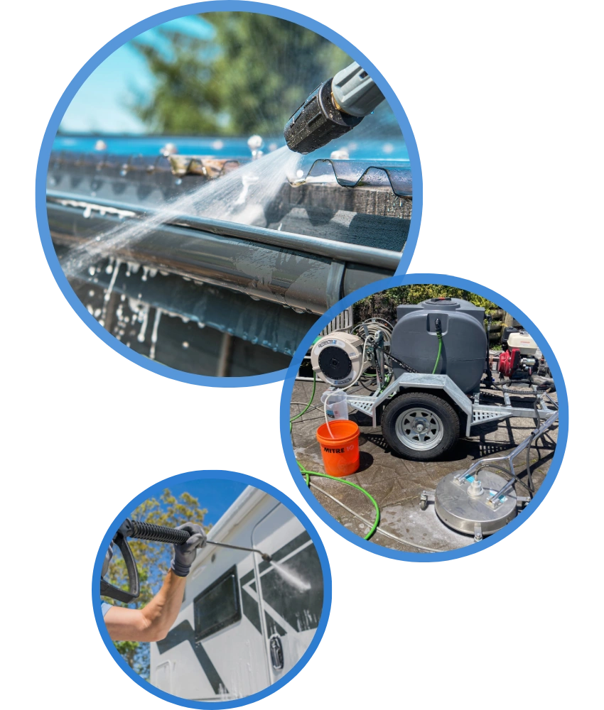 Pressure washing residential property