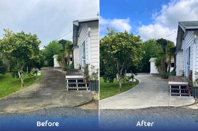 Driveway Pressure Washing Before/After