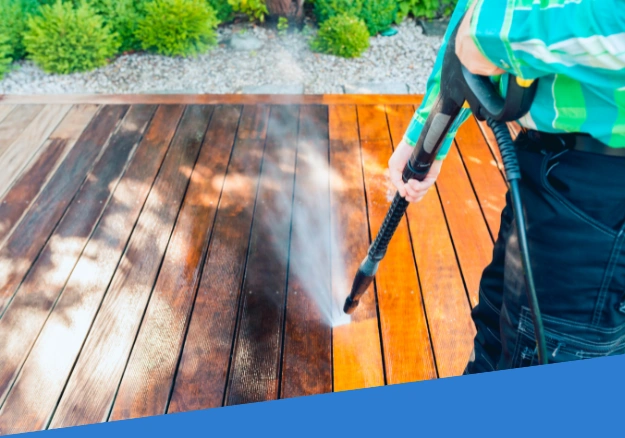 Deck pressure washing project in Northland