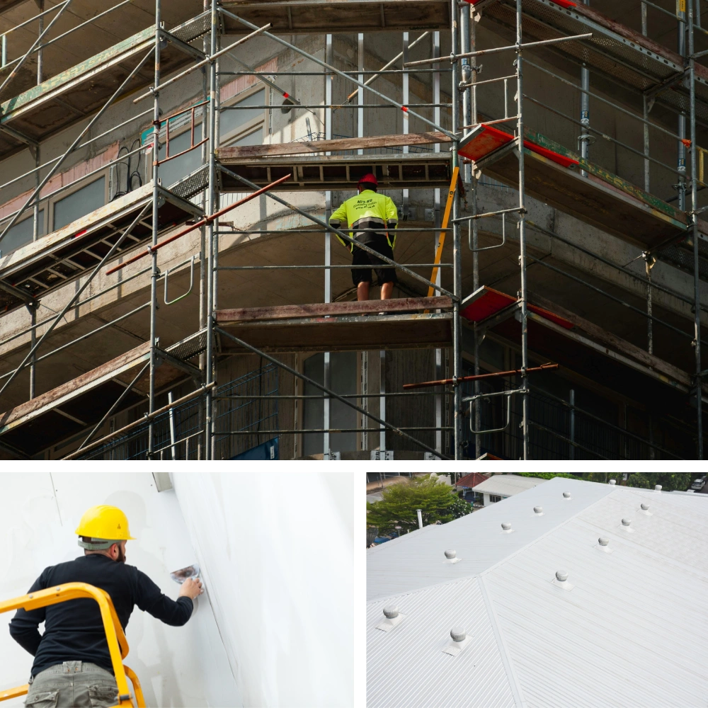 painting and staining exterior walls of a commercial building in Northland