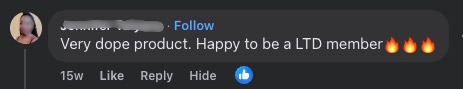 Beta user comment: "Very dope product. Happy to be a LTD member"