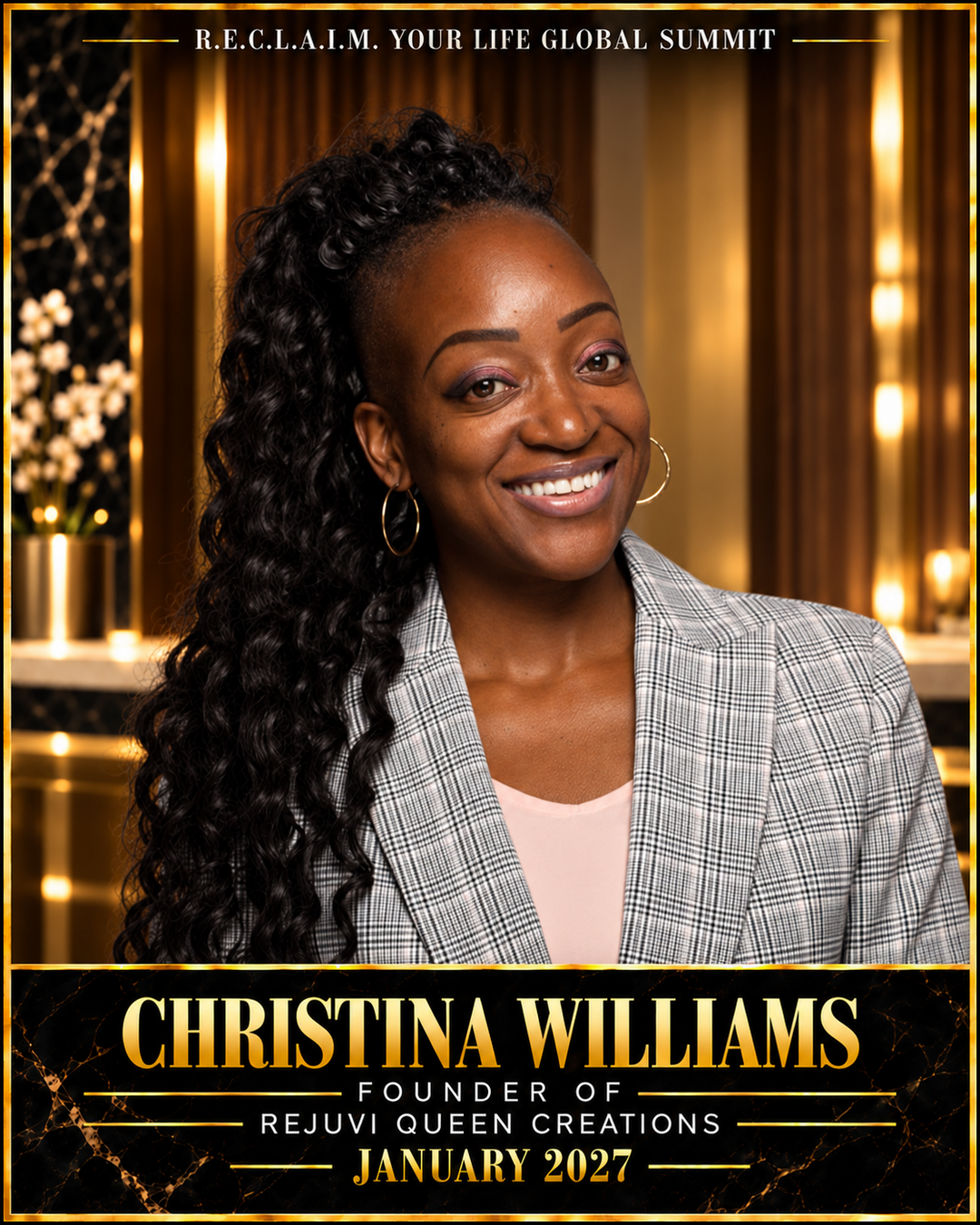 Christina Williams — R.E.C.L.A.I.M. Summit speaker card