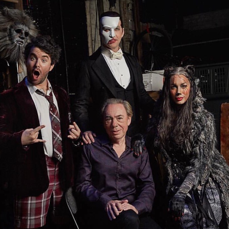 James Barbour as the Phantom with composer Andrew Lloyd Webber