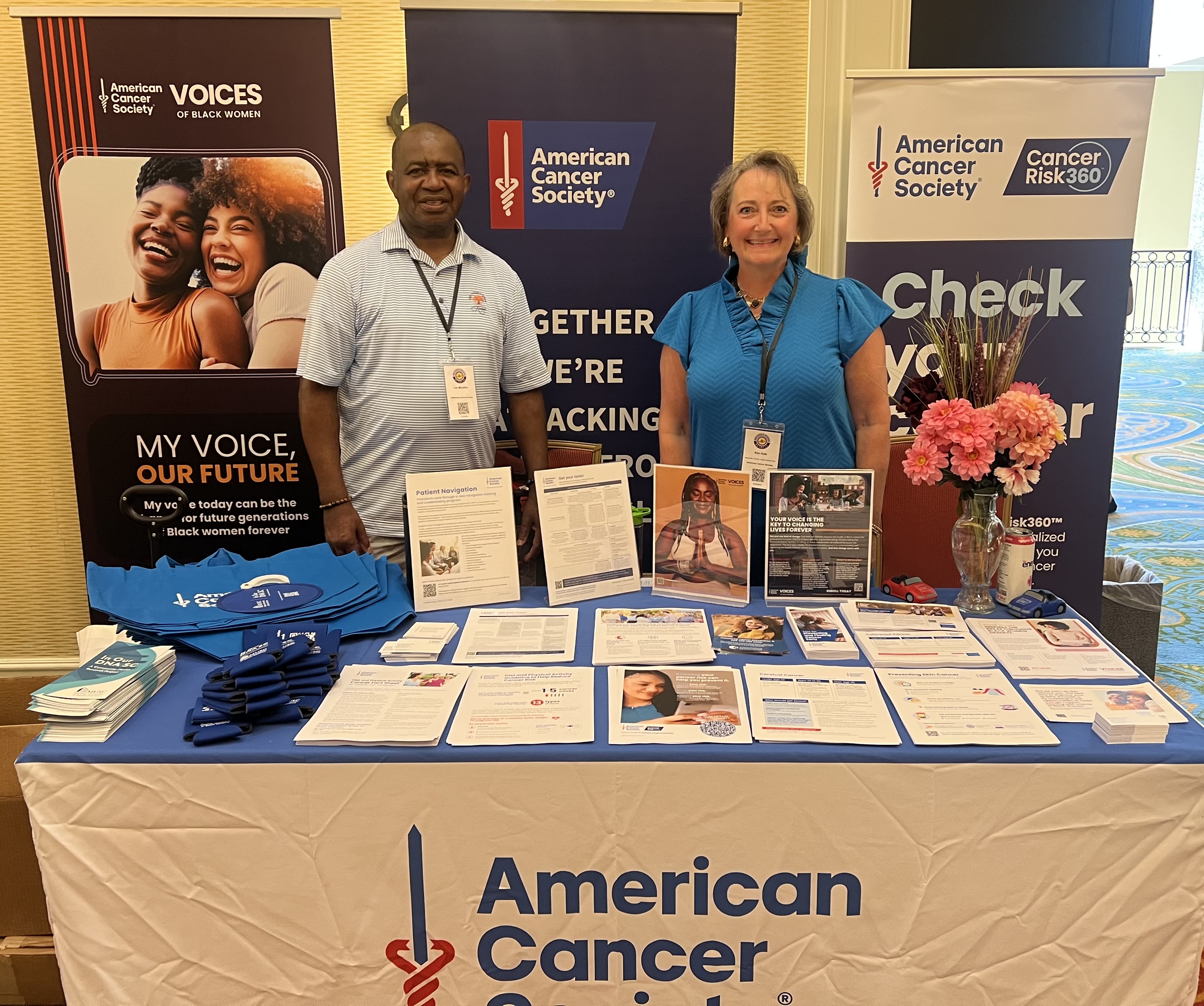 Lee Moultrie supporting cancer advocacy outreach.
