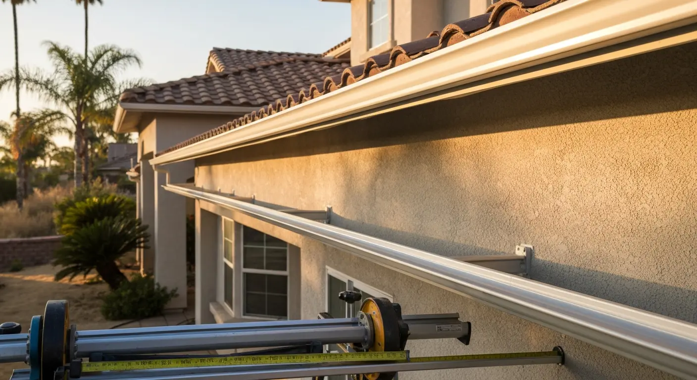 Gutter installation on residential home