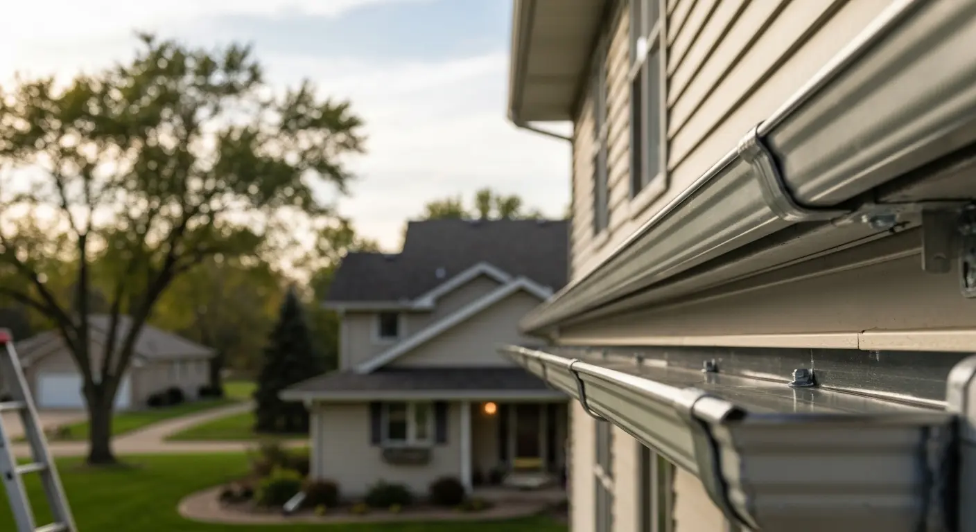 Gutter installation on residential home