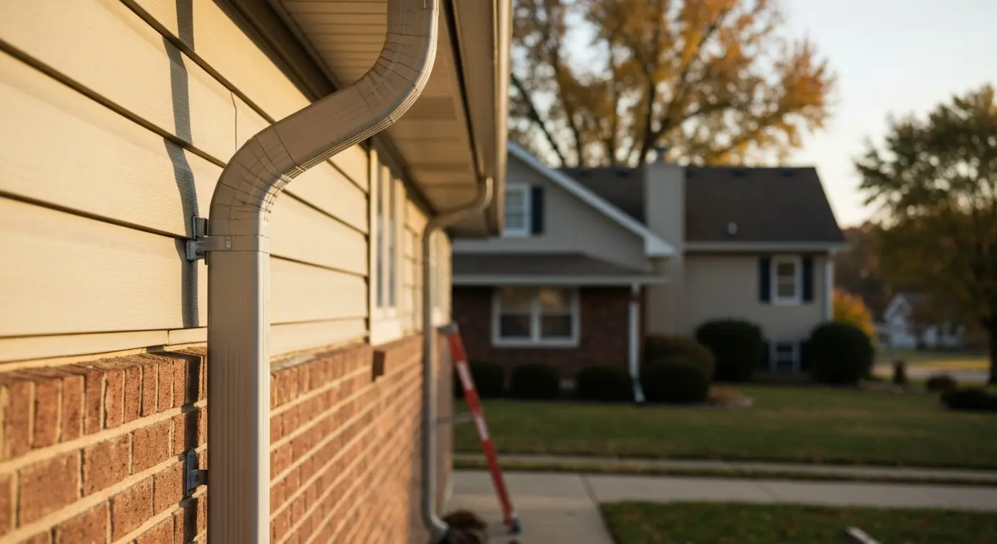 Downspout repair work