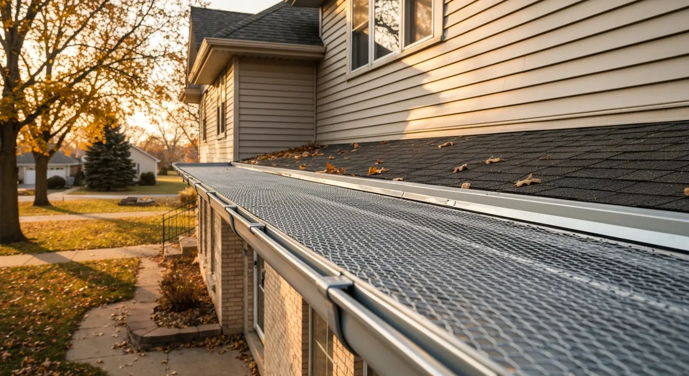 Gutter guard installed on Marion home