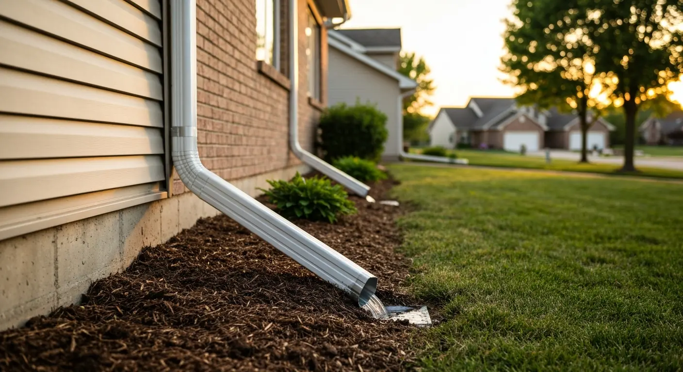 Downspout repair work
