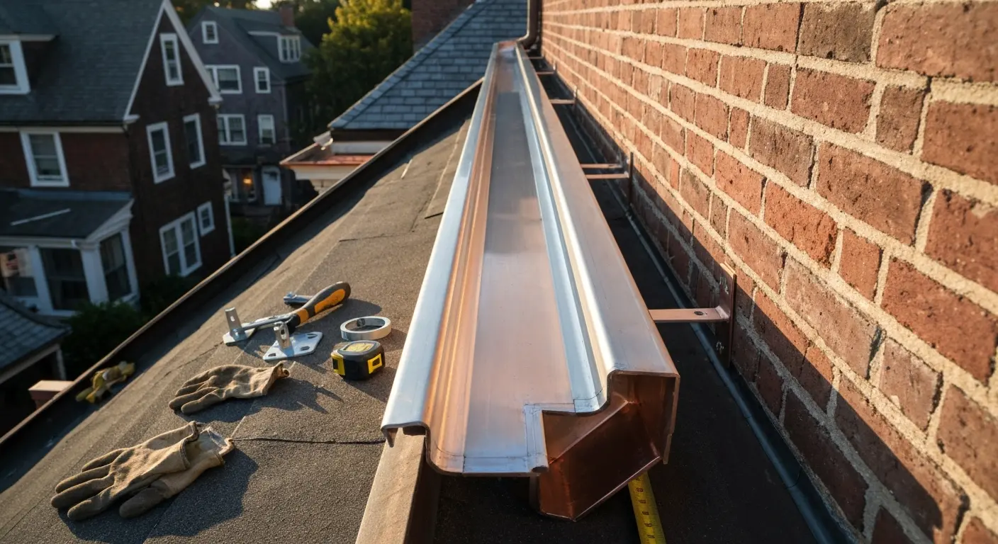 Gutter installation on home