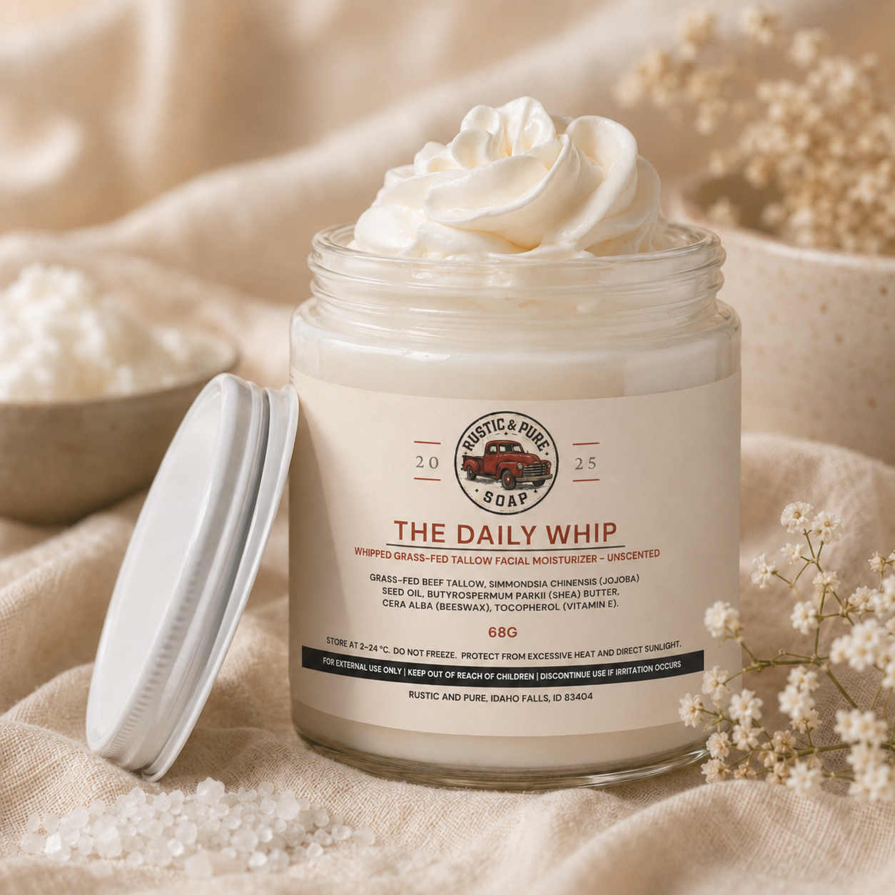 The Daily Whip Grass-Fed Tallow Moisturizer — Unscented & Lavender