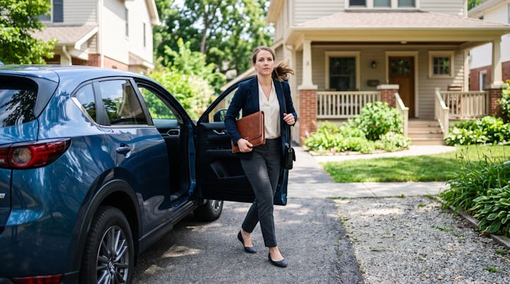 Mobile notary arriving for a same-day appointment