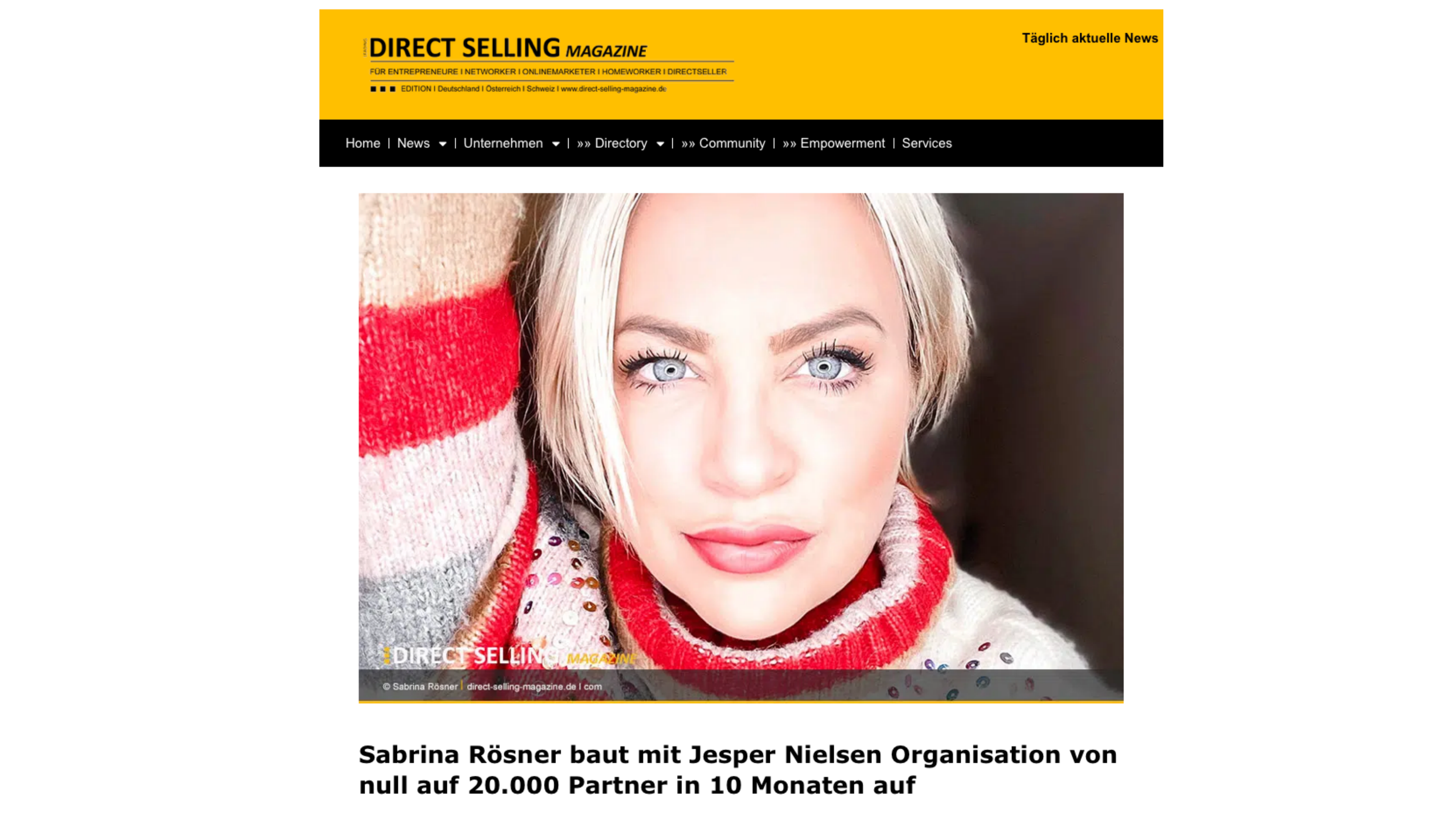 Direct Selling Magazine mit Sabrina Rösner