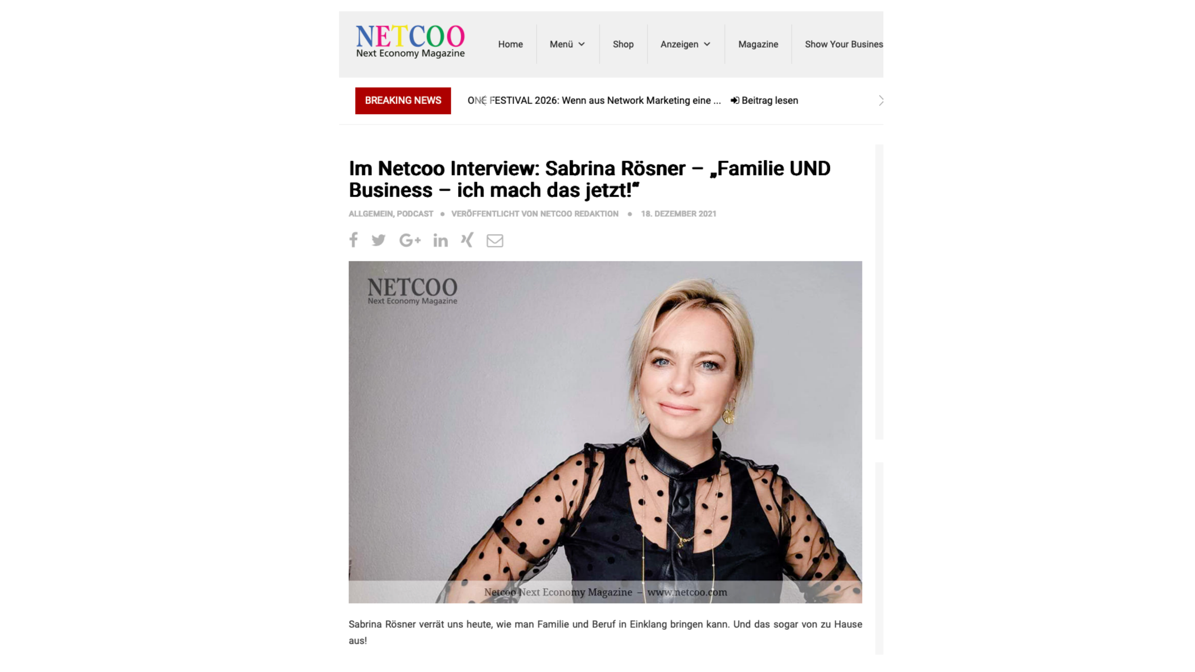 Netcoo Interview mit Sabrina Rösner