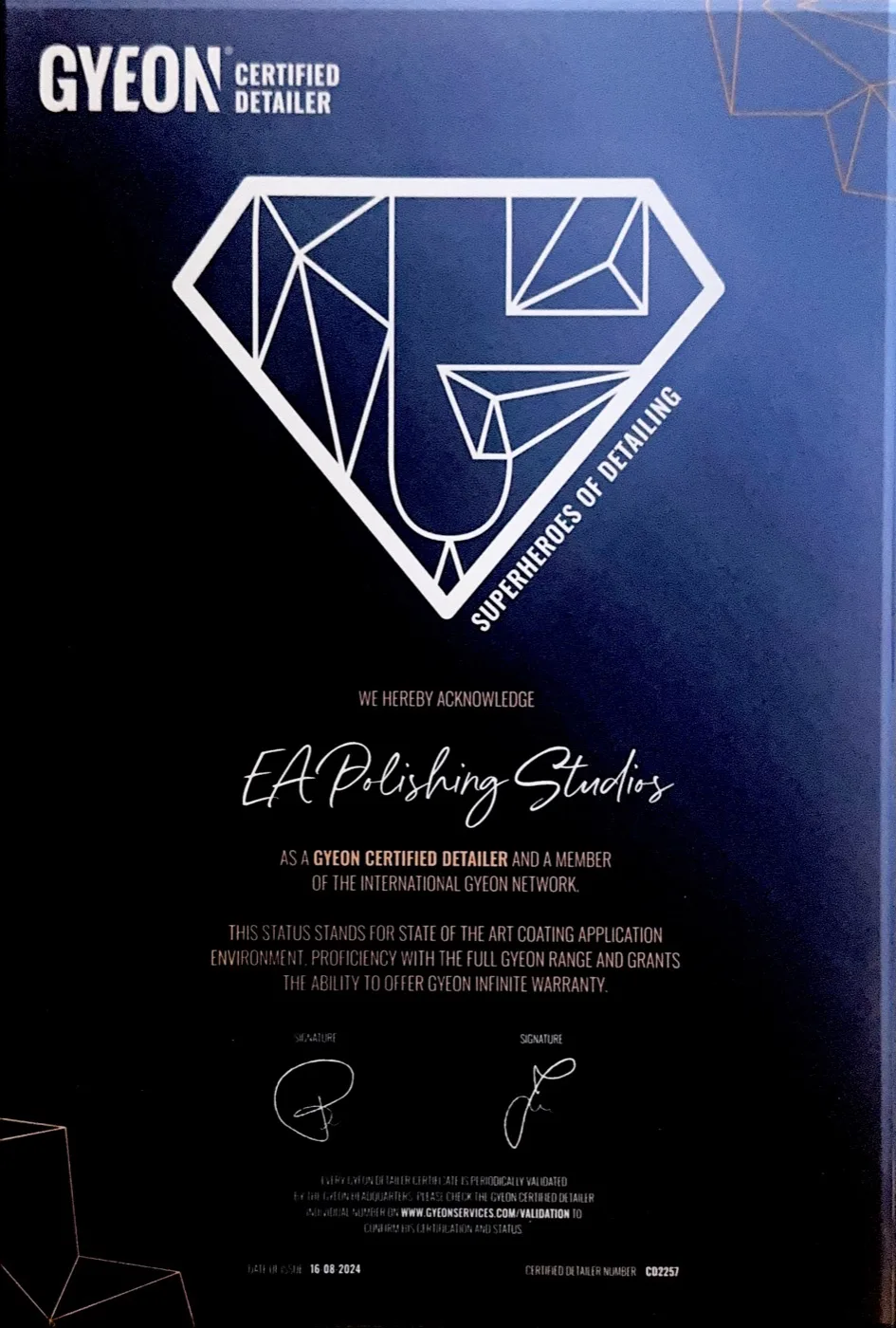 GYEON Detailer Zertifikat – EA Polishing Studios