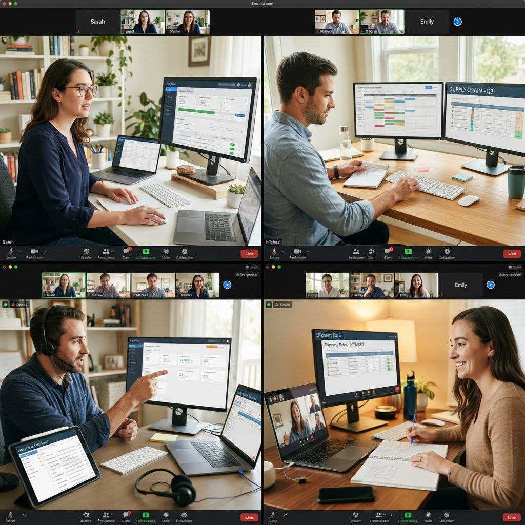 Remote operations team coordinating logistics