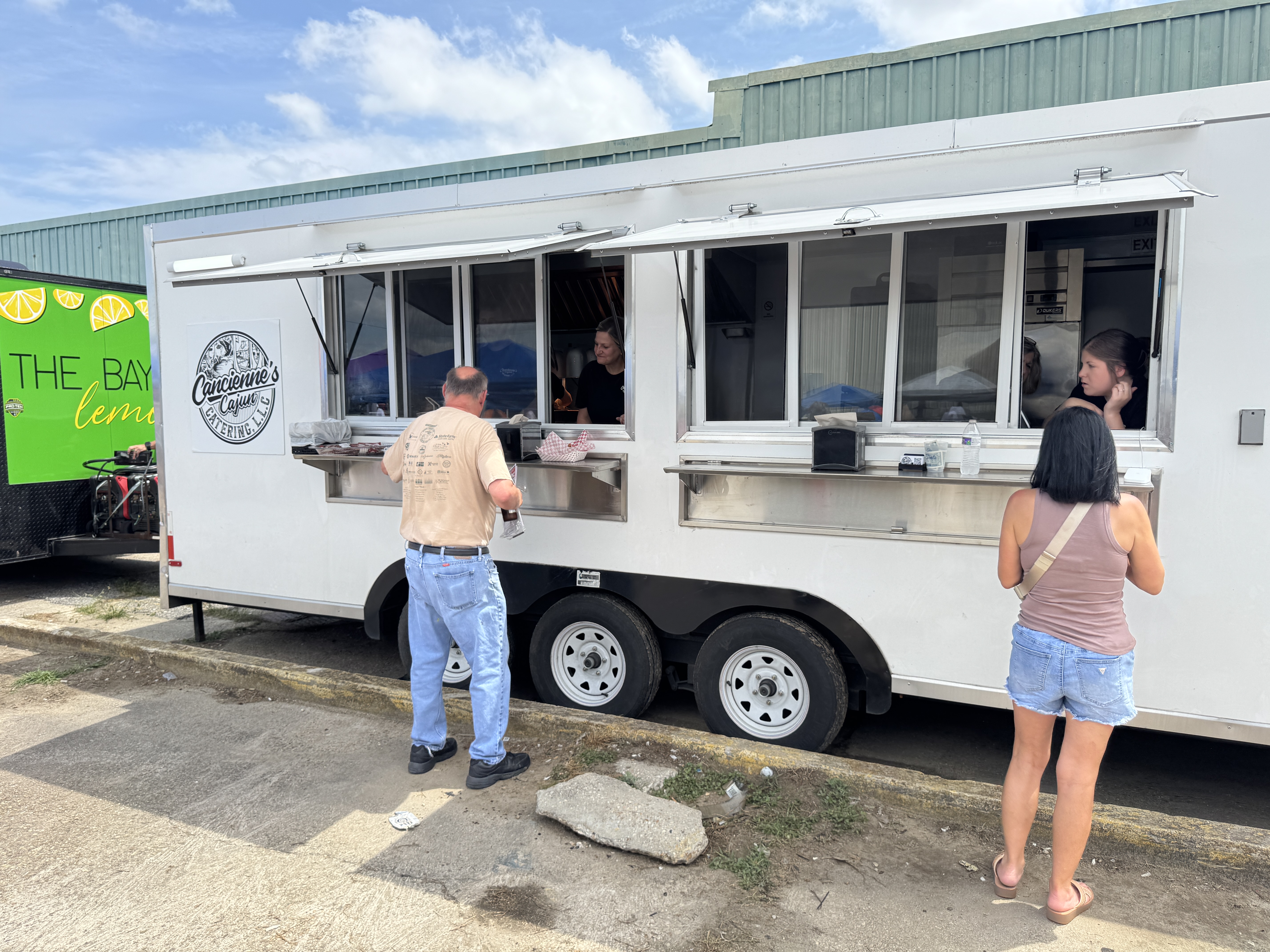 A food truck serving