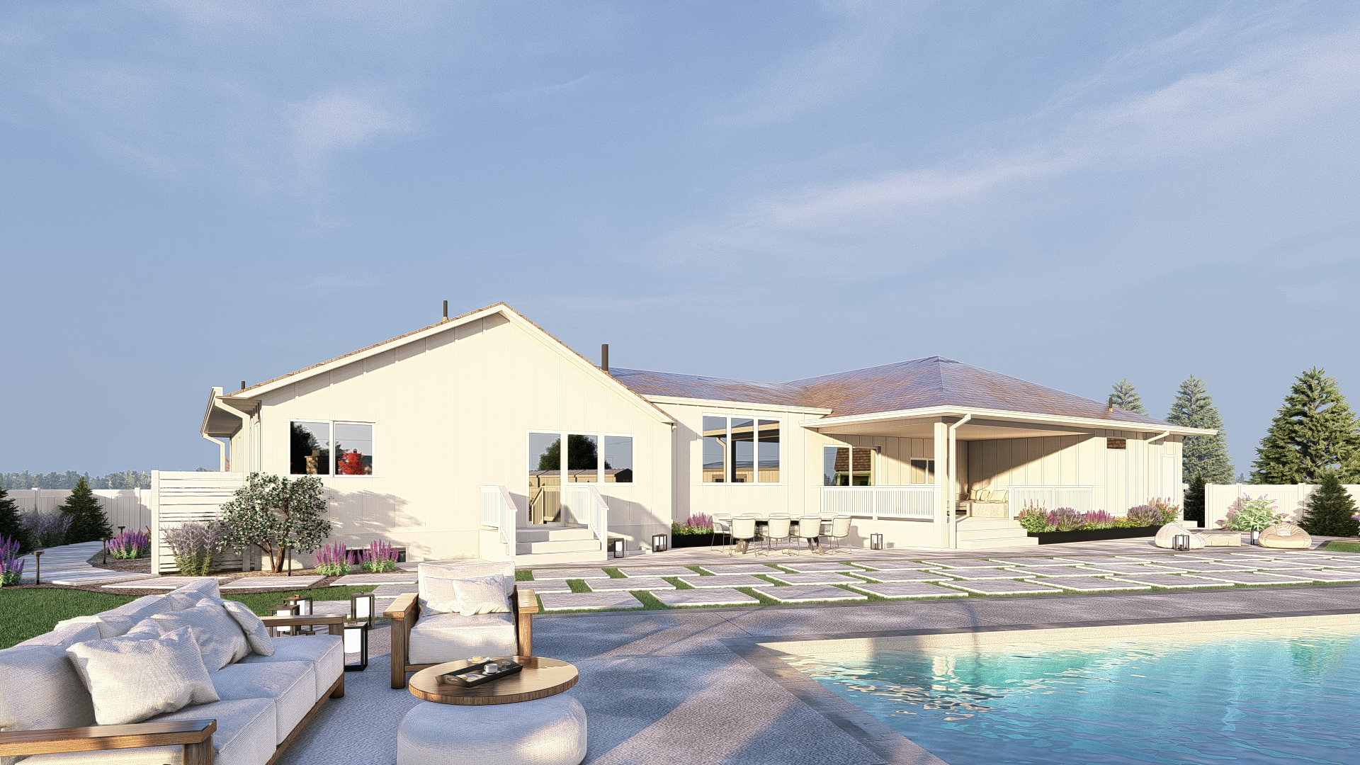 3D landscape render — detail view