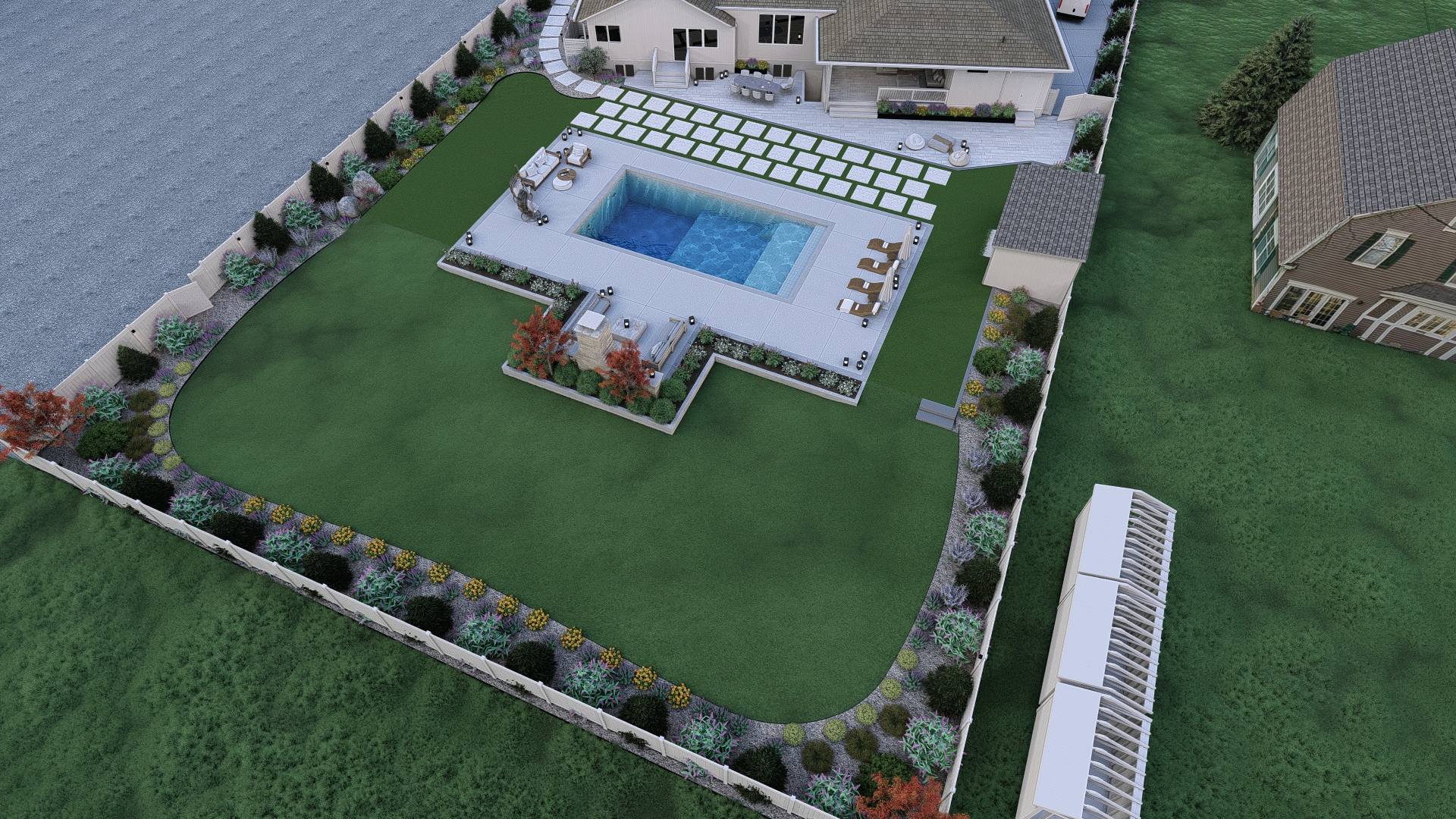 3D landscape render — full property