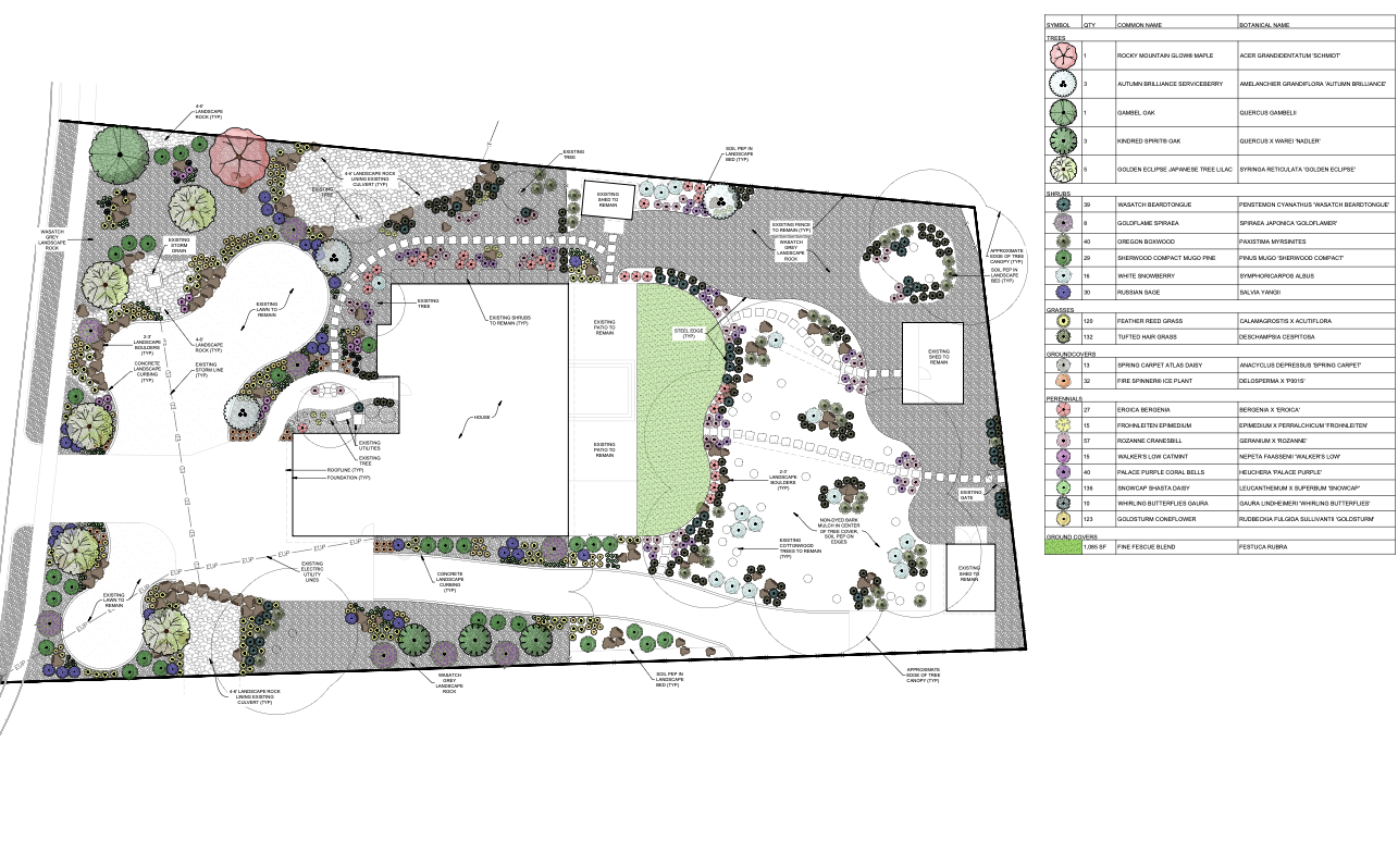 2D landscape design schematic — Rocky Peak Landscape