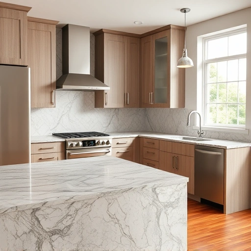 Stunning kitchen with granite countertops, modern appliances, warm tones, and hardwood flooring in the Triangle area.