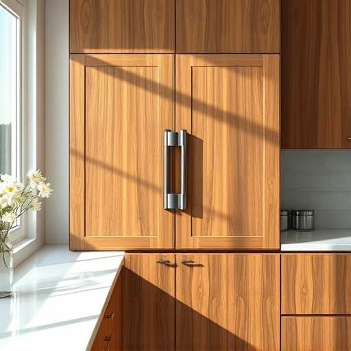 Soft-close hinge installation in a stylish kitchen cabinet highlighting quality craftsmanship and modern design elements.