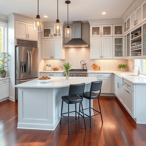 New kitchen installation in Rolesville, NC with modern cabinetry, elegant countertops, and bright airy ambiance.
