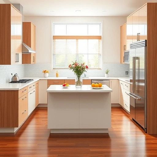 New kitchen installation in Durham NC featuring modern cabinetry, polished quartz countertops and stylish island decor.