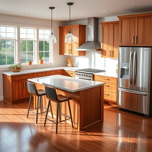 Modern kitchen installation in Pittsboro NC with sleek cabinetry, quartz countertops, and stainless steel appliances.