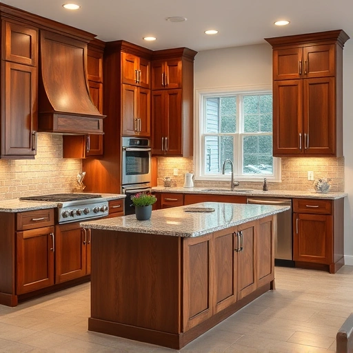 New kitchen installation in Wilson's Mills NC featuring elegant cabinetry, granite countertops, and modern appliances.