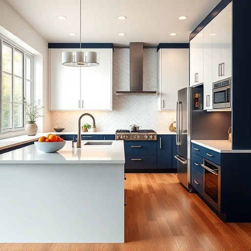 New kitchen installation in Hillsborough NC featuring modern cabinetry, quartz countertops, and stainless steel appliances.