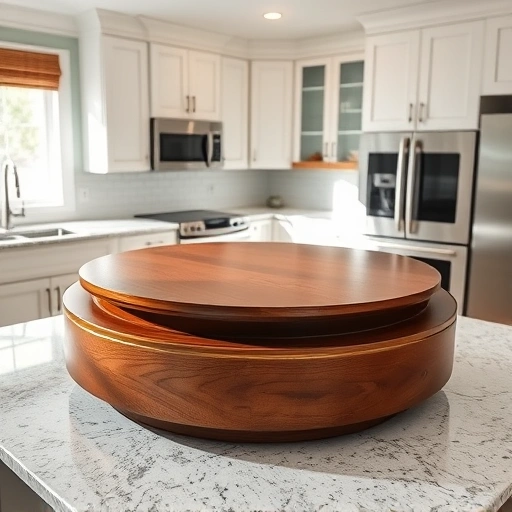 Beautiful Lazy Susan installation in a modern kitchen in the Triangle area, showcasing high-quality wood and elegant design.