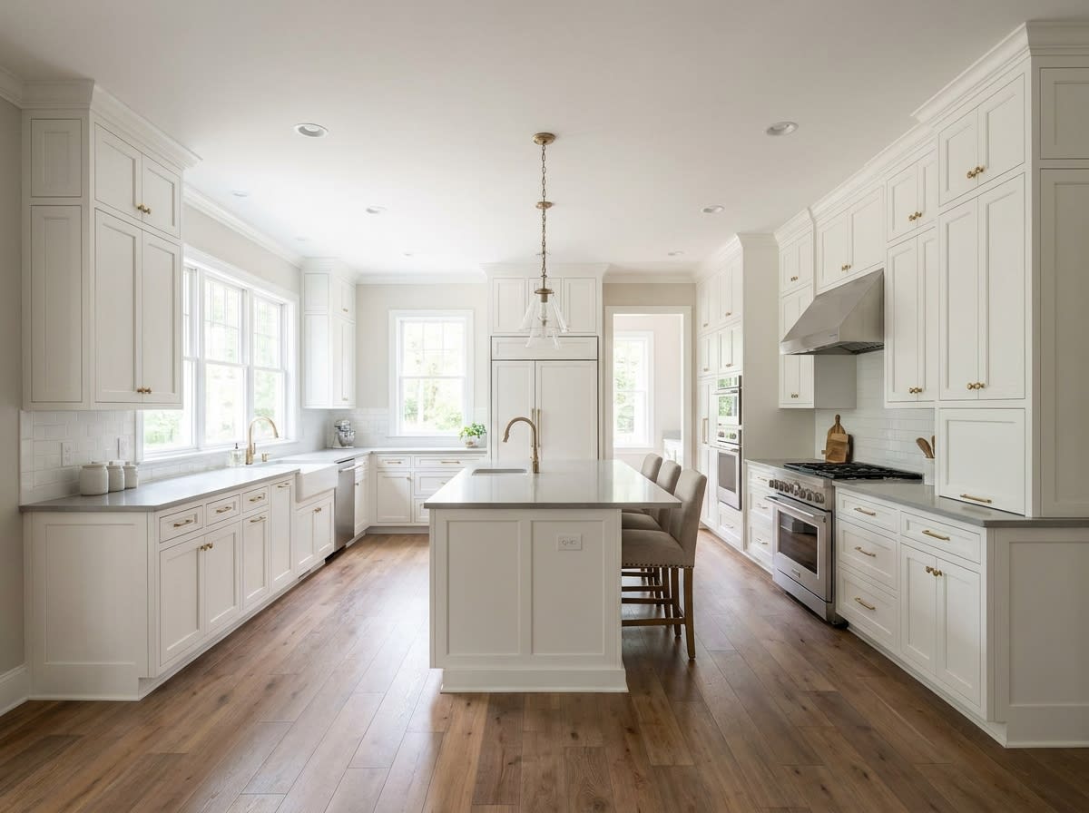 Comprehensive kitchen overhaul with custom Shaker cabinets and quartz countertops