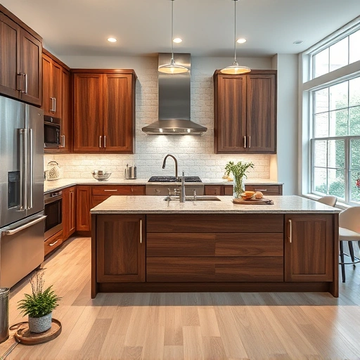 Modern kitchen installation in Morrisville NC with stainless steel appliances, granite countertops, and elegant decor.
