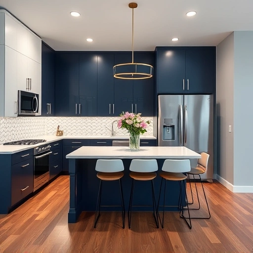 New kitchen installation in Willow Spring, NC features modern cabinetry, quartz countertops, and stainless steel appliances.