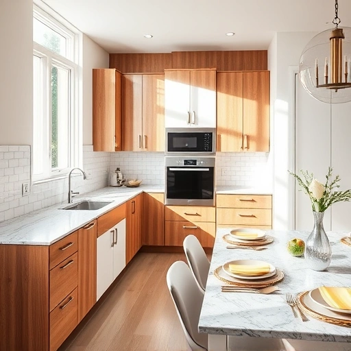 New kitchen installation in Durham NC featuring sleek cabinetry, polished granite countertops, and elegant subway tile backsplash.