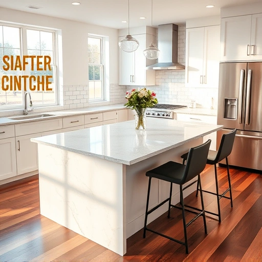 Completed granite countertop installation in a pristine Triangle-area kitchen with modern cabinetry and stylish decor.