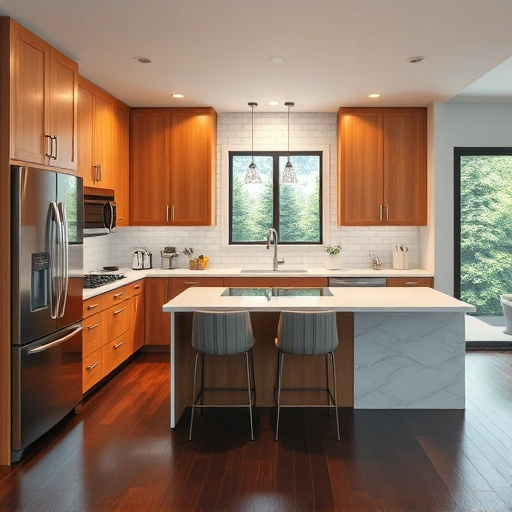 New kitchen installation in Lillington NC featuring modern cabinetry, white quartz counters, and polished appliances.