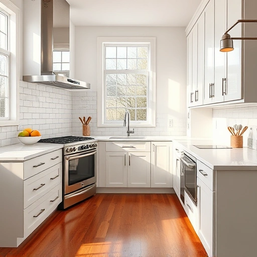 Modern kitchen installation in Durham NC with quartz countertops, custom cabinetry, and elegant subway tile backsplash.