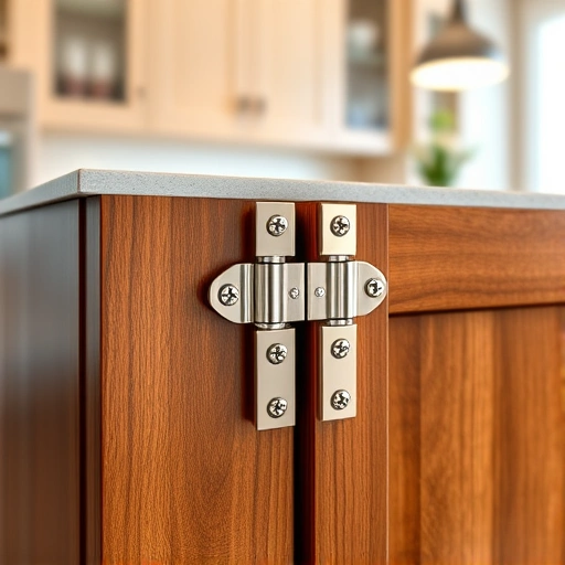 Close-up of a soft-close hinge installation in a wooden cabinet, showcasing modern design and craftsmanship.
