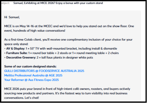Email marketing newsletter follow-up sequence with CTA and reply tracking.