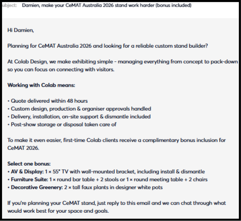 Email marketing newsletter variants — tested messaging and CTAs for engagement optimisation.