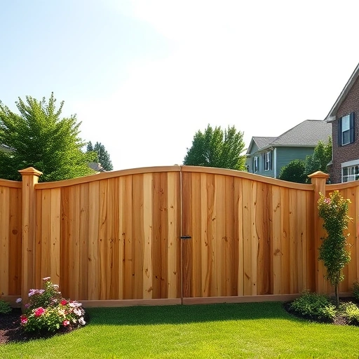 Wooden fence installation in Strawberry Plains TN with natural finish, lush greenery, and serene suburban setting.