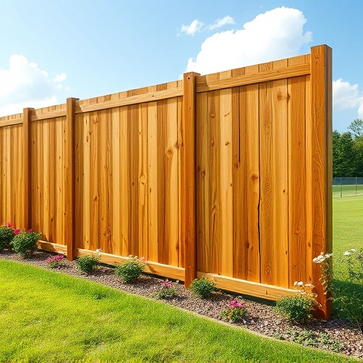 Completed wood fence installation in Jacksboro TN, showcasing natural wood, clear grain, and serene landscape.