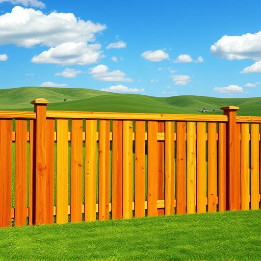Completed wooden fence in Corryton TN, showcasing craftsmanship with a lush lawn and rolling hills under a blue sky.