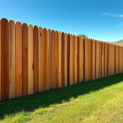 Completed wooden fence installation in Oliver Springs TN, surrounded by a lush lawn and serene rural landscape.