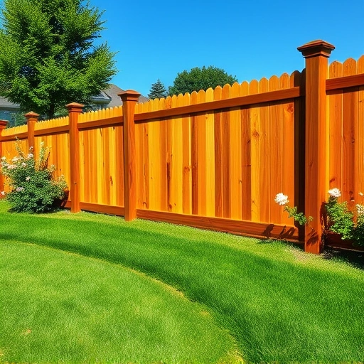 Beautiful wooden fence in Kingsport TN with intricate details, surrounded by vibrant lawn and serene neighborhood.