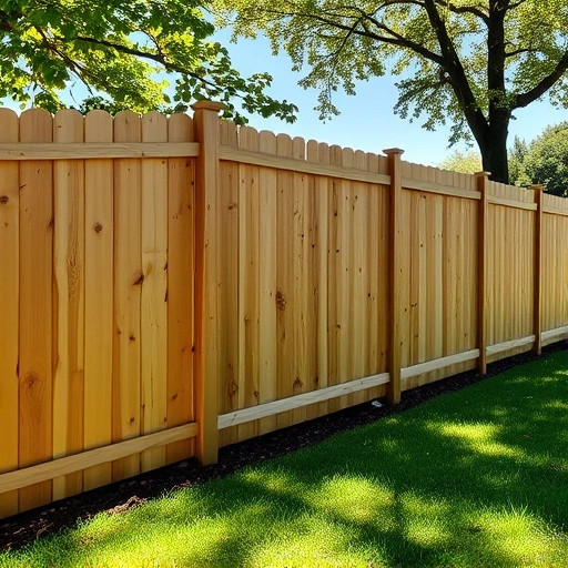 Completed pressure-treated pine fence installation in Knoxville TN, showcasing rich wood tones and natural grain patterns.