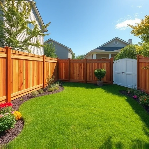 Completed fencing installation in Maryville TN with wooden, vinyl, and wrought iron styles in a vibrant backyard.