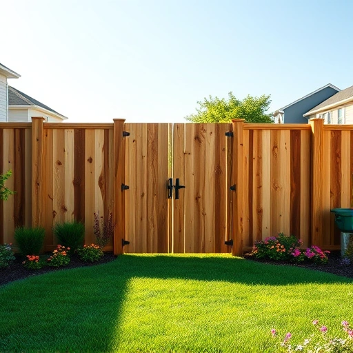 Completed wood fence installation in Knoxville TN highlighting craftsmanship with natural finish and lush backyard setting.